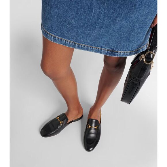 Gucci Princetown Leather Mules with Horsebit – Black – Size 37.5 - Picture 2 of 11